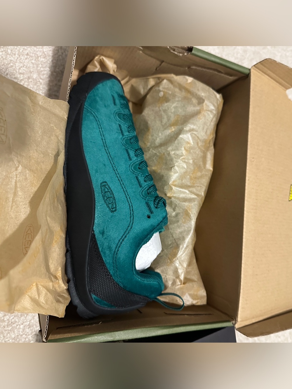 Keen Teal Suede Lace-Up Sneaker with Black Sole